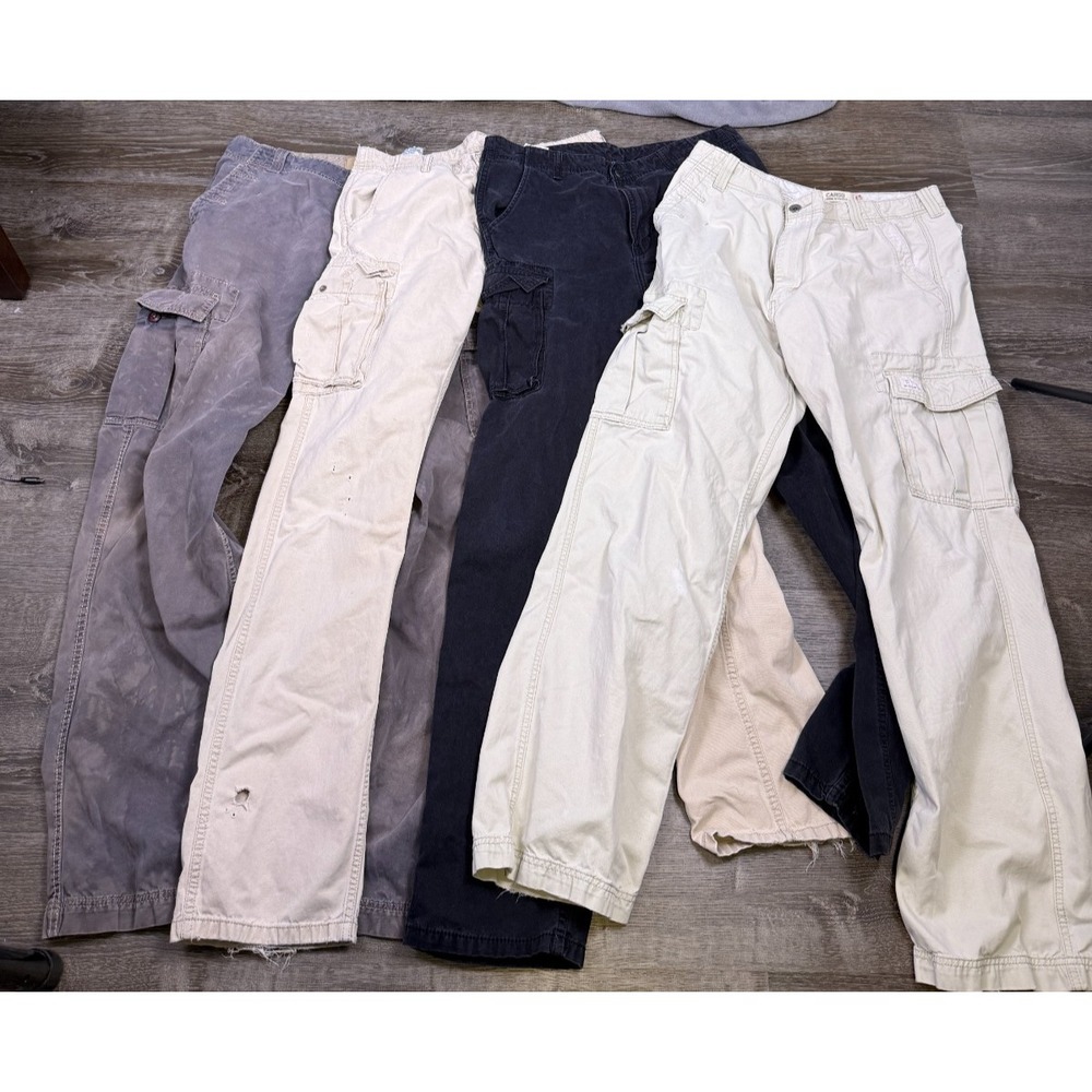 Lot of 4 VTG Y2K Levis Cargo Pants 34W 38L Loose Straight Baggy Skater‎ Grunge